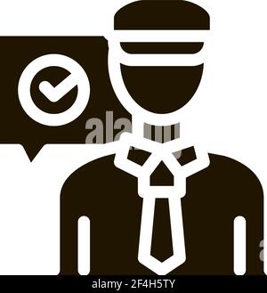 Policeman Access Icon Vector Glyph Illustration Illustration de Vecteur