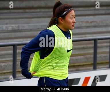 EDGWARE, ANGLETERRE - MARS 21: Cho SO-Hyun de Tottenham Hotspur Women (sur prêt de West Ham United) pendant FA Women's Spur League betweenTottenham Hotspur et Bristol City au stade de Hive , Edgware, Royaume-Uni le 21 mars 2021 Banque D'Images