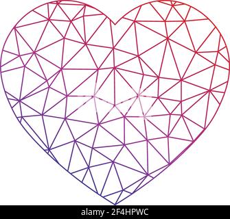 Coeur en réseau poly bas. Symbole de l'amour et de la Saint-Valentin. Illustration vectorielle Illustration de Vecteur