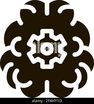 Human Brain Gear Icon Vector Glyph Illustration Illustration de Vecteur
