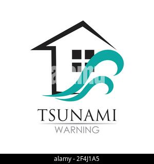 Logo tsunami design, vecteur, icône, modèle Wave tsunami Splash Water logo Illustration de Vecteur