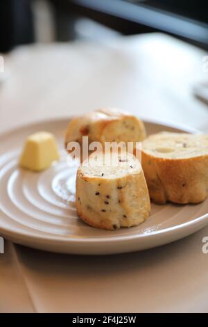 Boulangerie à pain français sur plat Banque D'Images