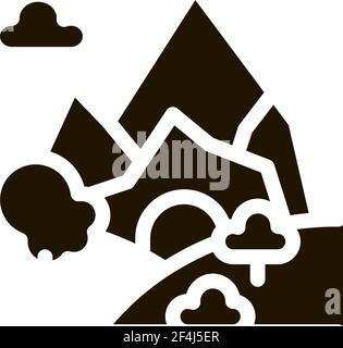 Montagnes avec Snow Icon Vector Glyph Illustration Illustration de Vecteur