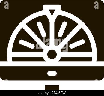 Roulette dans l'icône d'ordinateur Illustration du glyphe du vecteur Illustration de Vecteur