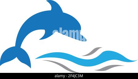 Modèle de logo Dolphin illustration d'icône vectorielle Illustration de Vecteur