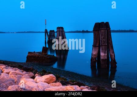 Punta Sabbioni , lido Venetia, en début de matinée Banque D'Images