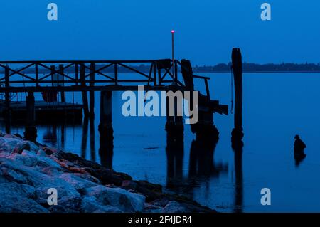 Punta Sabbioni , lido Venetia, en début de matinée Banque D'Images