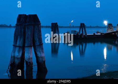 Punta Sabbioni , lido Venetia, en début de matinée Banque D'Images