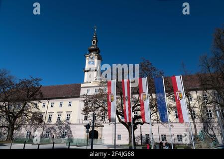 Linzer Landhaus est un bâtiment de la Renaissance à Linz, Autriche 28.02.2021. Linz Landhaus est le siège du gouvernement provincial de la haute-Autriche. Banque D'Images