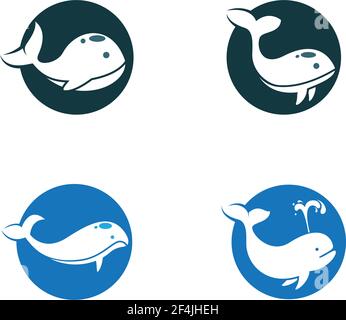 Illustration vectorielle créative du logo représentant une petite baleine Illustration de Vecteur