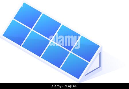 Panneau solaire isolé sur fond blanc. Illustration isométrique à vecteur plat. Illustration de Vecteur