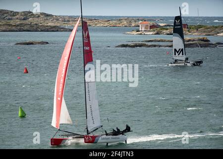 Grande course de voile de bateau M32 Concours de catamaran à Marstrand Suède Banque D'Images