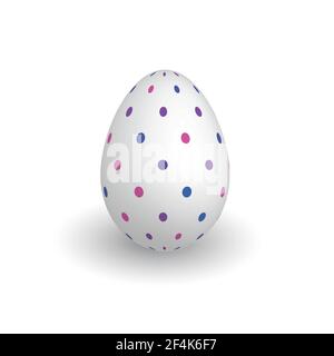 Œuf de Pâques en 3D coloré et réaliste Illustration de Vecteur