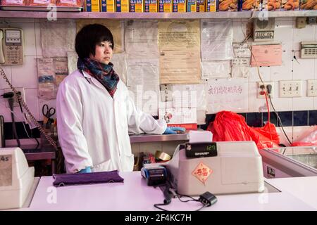 New York, États-Unis. Marché aux poissons dans le quartier chinois de Manhattan. Banque D'Images