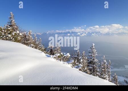 Géographie / Voyage, Allemagne, Bavière, Walchensee (lac Walchen), vue de l'Herzogstand (pic) acro, Additional-Rights-Clearance-Info-not-available Banque D'Images