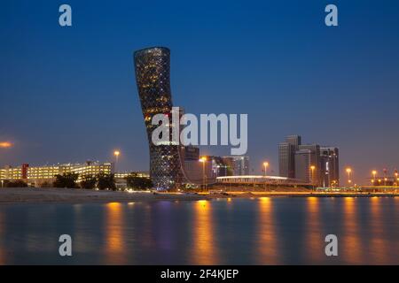 Emirats Arabes Unis, Abu Dhabi, Hyatt Capital Gate Hotel Banque D'Images