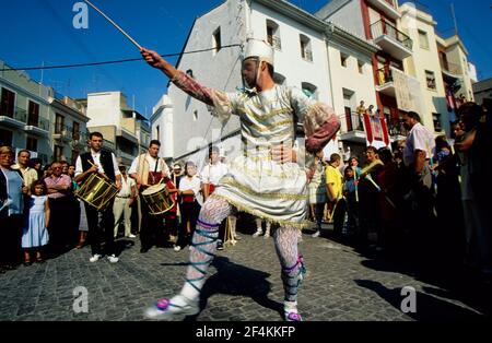 ESPAGNE - la Ribera Alta (quartier) - région autonome de Valence - Valence. Fiesta Mayor /Major festivités Algemesí; danse des Tornejants Banque D'Images