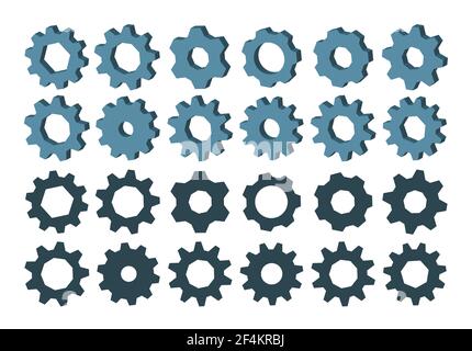 Jeu de pignons sur fond blanc. Vecteur adapté pour l'usine, l'industrie, la technologie, le site Web, le numérique, mécanicien, roue. Illustration vectorielle Illustration de Vecteur