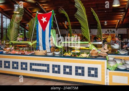 Restaurant buffet à Cayo Santa Maria, Villa Clara, Cuba Banque D'Images