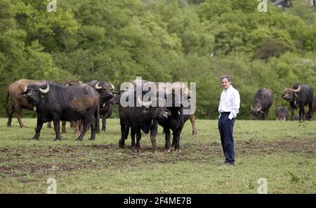 Jody Scheckter sur sa ferme Laverstoke Park dans le Hampshire photo David Sandison Banque D'Images