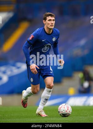 Stamford Bridge, Londres, 21 mars 2021 Andreas Christensen de Chelsea lors de leur match de la coupe FA contre Sheffield United Picture Credit : © Mark pain / Alamy Live News Banque D'Images