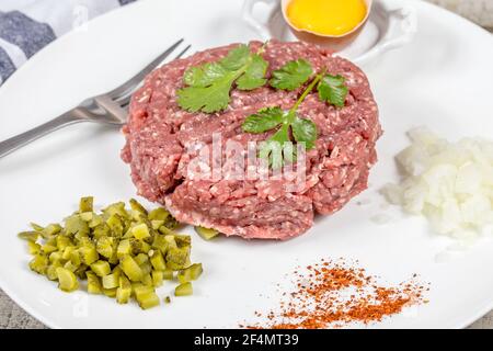 tartare de boeuf Banque D'Images