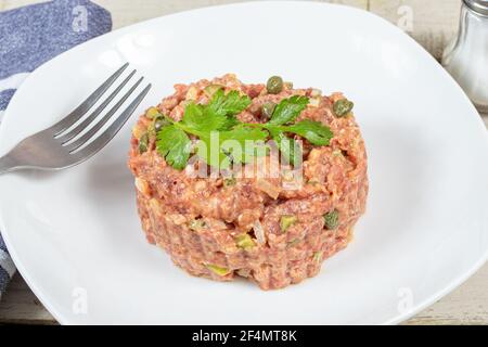 Tartare de boeuf Banque D'Images