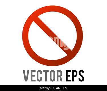 Le cercle rouge vectoriel isolé avec une diagonale icône de signe interdit, utilisé à non autorisé Banque D'Images