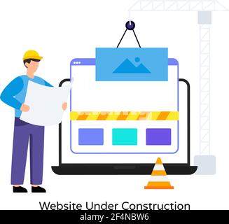 Une conception vectorielle unique de site Web en construction Illustration de Vecteur