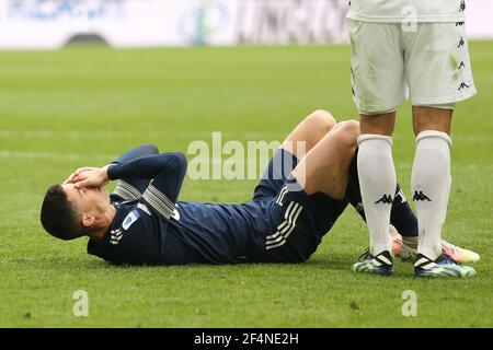 Turin, Italie. 21 mars 2021. Déception de Cristiano Ronaldo (Juventus FC) pendant Juventus FC vs Benevento Calcio, football italien série A match à Turin, Italie, Mars 21 2021 crédit: Agence de photo indépendante/Alamy Live News Banque D'Images