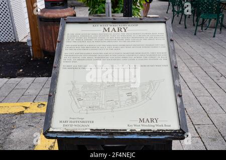 Key West, Floride, États-Unis, Wreckers Sloop Mary Banque D'Images