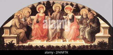 Fra Filippo Lippi - Sept Saints 1450 Banque D'Images