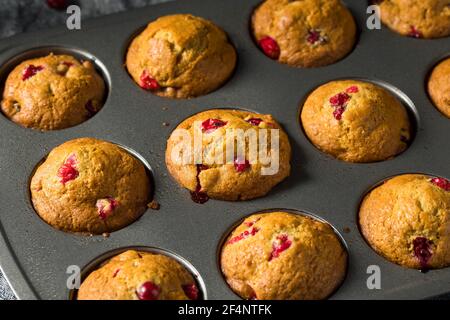 Muffins maison aux canneberges avec zeste d'orange et baies Banque D'Images