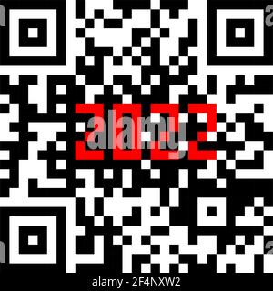 Technologies modernes 2022 écrit à l'intérieur d'un code QR. Illustration de Vecteur