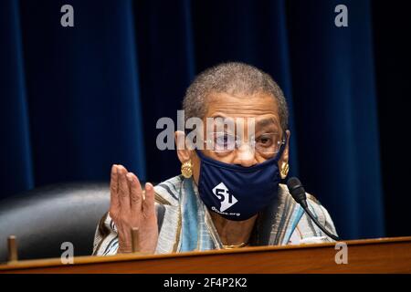 Washington, États-Unis. 22 mars 2021. ÉTATS-UNIS - 22 mars : le Del. Eleanor Holmes Norton, D.C., prend la parole lors de l'audience du Comité de surveillance et de réforme de la Chambre sur H.R.51, le « Washington, DC admission Act » à Washington, le lundi 22 mars 2021. (Photo de Caroline Brehman/Pool/Sipa USA) Credit: SIPA USA/Alay Live News Banque D'Images