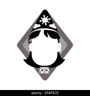 Femme magicienne avec fond triangulaire Illustration de Vecteur