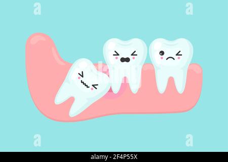 Sagesse problèmes dentaires stomatologie concept de vecteur dentaire Illustration de Vecteur