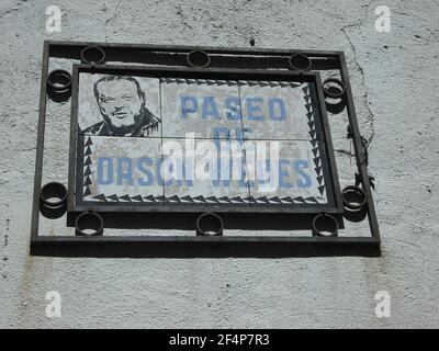 Paseo de Orson Welles. Rue à Ronda, Andalousie, Espagne. Banque D'Images