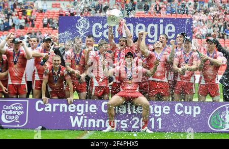 LIGUE DE RUGBY. FINALE DE LA COUPE DU DÉFI CARNEGIE À WEMBLEY. LEEDS V WIGAN..WIGAN GAGNE. 27/8/2011. PHOTO DAVID ASHDOWN Banque D'Images