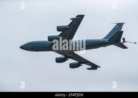 L'Armée de l'Air française ravitailler l'avion C135 en vol Banque D'Images