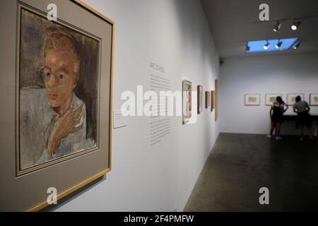 Autoportrait d'Andy Warhol exposé au Andy Warhol Museum.Pittsburgh.Pennsylvania.USA Banque D'Images