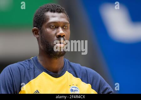 21 mars 2021, Hessen, Francfort-sur-le-main : Christ Koumadje (Alba Berlin, 21). Match de basket-ball de l'easyCredit BBL entre les Fraport Skyliners et Alba Berlin le 21 mars 2021 au Fraport Arena de Francfort-sur-le-main. Photo: Jürgen Kessler/dpa Banque D'Images