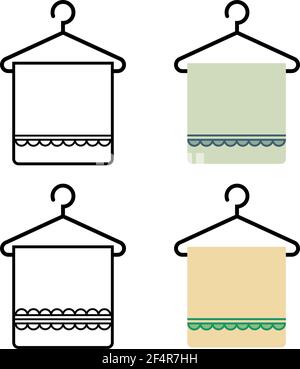 Illustration du vecteur de l'icône de la serviette sur le crochet Illustration de Vecteur