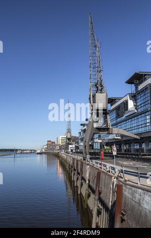 Géographie / Voyage, Allemagne, Hambourg, Hambourg vieille ville d'Altona, grue historique à l'ancien port de pêche, Ham, droits supplémentaires-dégagement-Info-non-disponible Banque D'Images