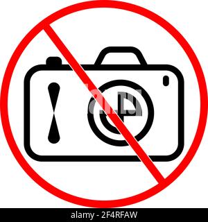 Aucun signe d'avertissement de l'appareil photo, photographie non autorisée Illustration vectorielle Illustration de Vecteur