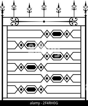 Porte en fer forgé, illustration vectorielle de conception ornementale Illustration de Vecteur