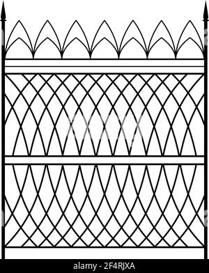 Porte en fer forgé, illustration vectorielle de conception ornementale Illustration de Vecteur