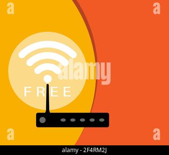 WiFi gratuit concept de mot de passe Design Vector Art Illustration de Vecteur