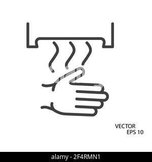 Icône lavage des mains à plat. Pictogramme pour le Web. Trait. Isolé sur fond blanc. Vecteur eps10. Mains libres. Banque D'Images