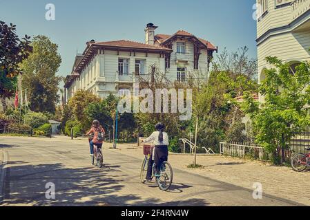 Ancienne maison en bois sur l'île d'Adalar à Istanbul, Turquie Banque D'Images